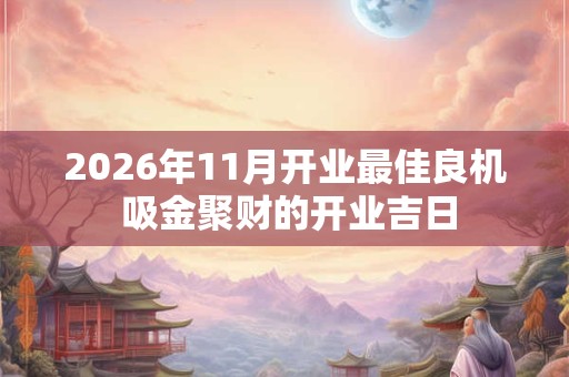 2026年11月开业最佳良机 吸金聚财的开业吉日