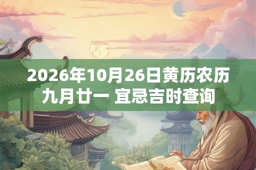 2026年10月26日黄历农历九月廿一 宜忌吉时查询