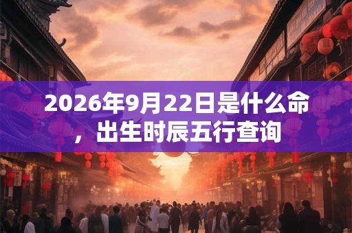 2026年9月22日是什么命，出生时辰五行查询