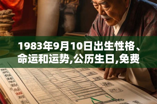 1983年9月10日出生性格、命运和运势,公历生日,免费算命
