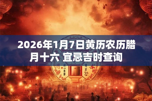 2026年1月7日黄历农历腊月十六 宜忌吉时查询 2026年1月7日黄历农历腊月十六 宜忌吉时查询