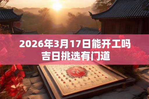 2026年3月17日能开工吗 吉日挑选有门道
