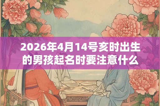 2026年4月14号亥时出生的男孩起名时要注意什么