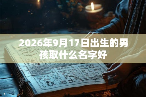 2026年9月17日出生的男孩取什么名字好