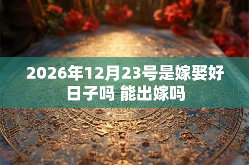 2026年12月23号是嫁娶好日子吗 能出嫁吗