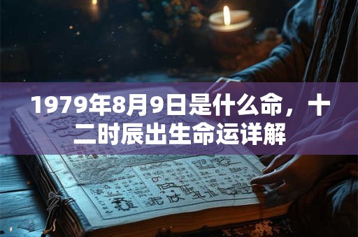 1979年8月9日是什么命，十二时辰出生命运详解