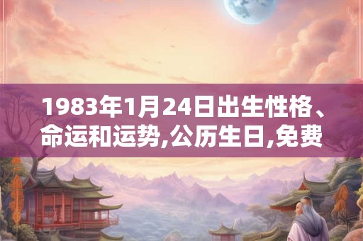 1983年1月24日出生性格、命运和运势,公历生日,免费算命