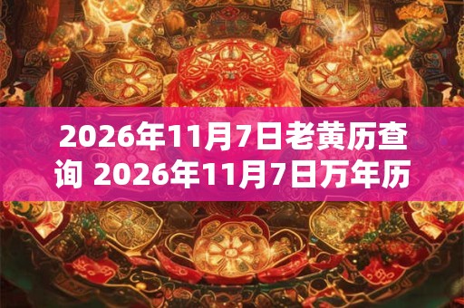 2026年11月7日老黄历查询 2026年11月7日万年历黄道吉日 2026年11月7日老黄历查询 2026年11月7日万年历黄道吉日