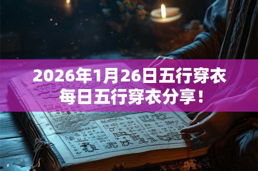 2026年1月26日五行穿衣 每日五行穿衣分享! 2026年1月26日五行穿衣 每日五行穿衣分享!