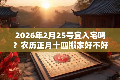 2026年2月25号宜入宅吗？农历正月十四搬家好不好