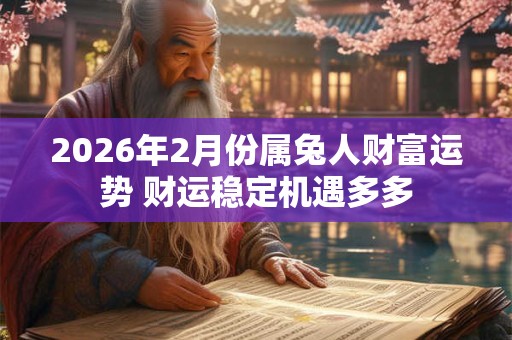 2026年2月份属兔人财富运势 财运稳定机遇多多