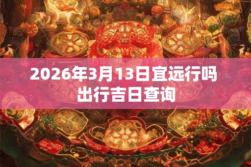 2026年3月13日宜远行吗 出行吉日查询