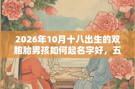 2026年10月十八出生的双胞胎男孩如何起名字好,五行属相是什么? 2026年10月十八出生的双胞胎男孩如何起名字好,五行属相是什么?