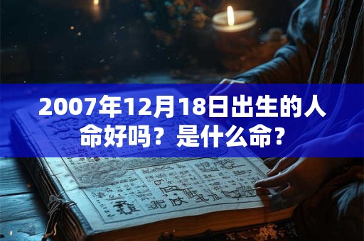 2007年12月18日出生的人命好吗？是什么命？