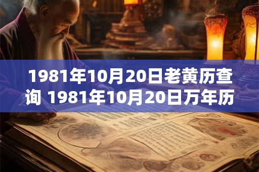 1981年10月20日老黄历查询 1981年10月20日万年历黄道吉日
