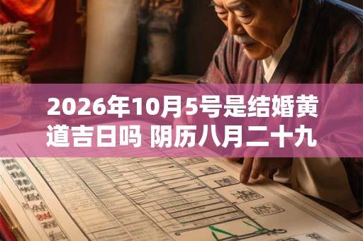 2026年10月5号是结婚黄道吉日吗 阴历八月二十九宜嫁娶吗