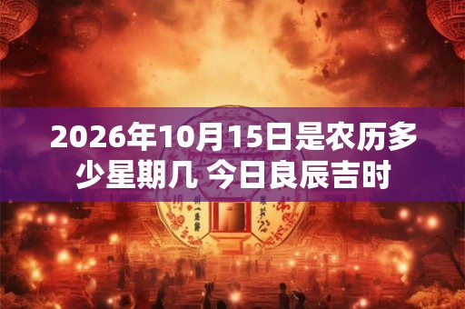 2026年10月15日是农历多少星期几 今日良辰吉时