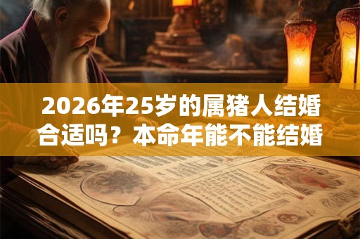2026年25岁的属猪人结婚合适吗?本命年能不能结婚? 2026年25岁的属猪人结婚合适吗?本命年能不能结婚?