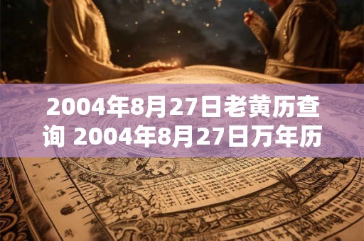 2004年8月27日老黄历查询 2004年8月27日万年历黄道吉日