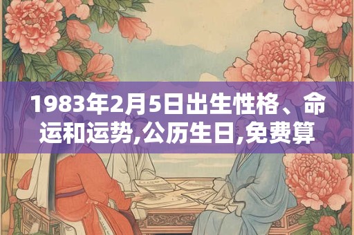 1983年2月5日出生性格、命运和运势,公历生日,免费算命 1983年2月5日出生性格、命运和运势,公历生日,免费算命