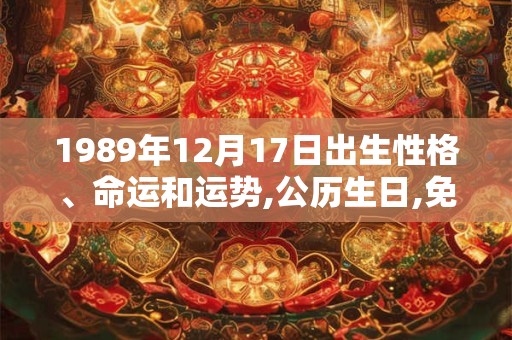 1989年12月17日出生性格、命运和运势,公历生日,免费算命 1989年12月17日出生性格、命运和运势,公历生日,免费算命