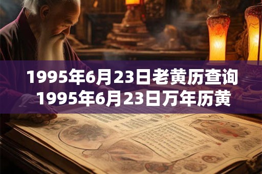 1995年6月23日老黄历查询 1995年6月23日万年历黄道吉日 1995年6月23日老黄历查询 1995年6月23日万年历黄道吉日