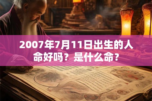 2007年7月11日出生的人命好吗？是什么命？