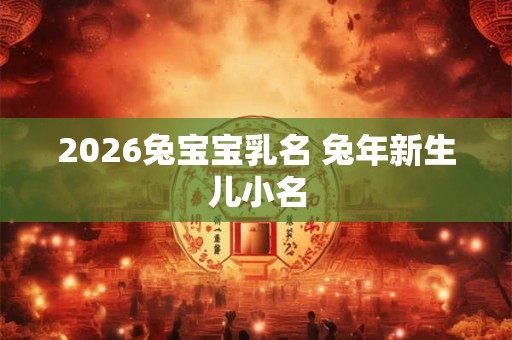 2026兔宝宝乳名 兔年新生儿小名