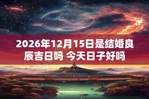 2026年12月15日是结婚良辰吉日吗 今天日子好吗