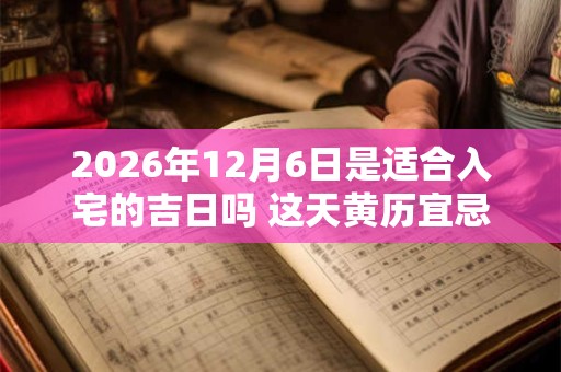 2026年12月6日是适合入宅的吉日吗 这天黄历宜忌