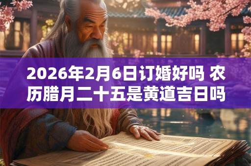 2026年2月6日订婚好吗 农历腊月二十五是黄道吉日吗 2026年2月6日订婚好吗 农历腊月二十五是黄道吉日吗
