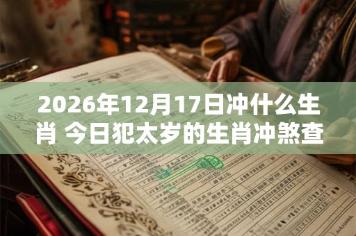 2026年12月17日冲什么生肖 今日犯太岁的生肖冲煞查询：
