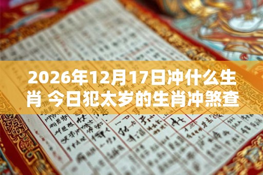2026年12月17日冲什么生肖 今日犯太岁的生肖冲煞查询：