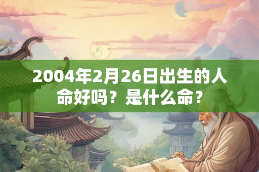 2004年2月26日出生的人命好吗?是什么命? 2004年2月26日出生的人命好吗?是什么命?