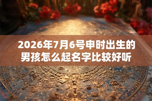 2026年7月6号申时出生的男孩怎么起名字比较好听 2026年7月6号申时出生的男孩怎么起名字比较好听