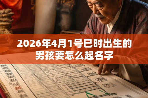 2026年4月1号巳时出生的男孩要怎么起名字