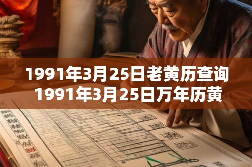 1991年3月25日老黄历查询 1991年3月25日万年历黄道吉日