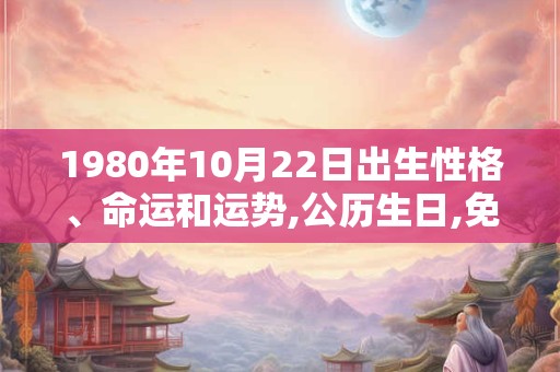 1980年10月22日出生性格、命运和运势,公历生日,免费算命 1980年10月22日出生性格、命运和运势,公历生日,免费算命