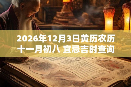 2026年12月3日黄历农历十一月初八 宜忌吉时查询 2026年12月3日黄历农历十一月初八 宜忌吉时查询
