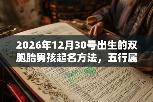 2026年12月30号出生的双胞胎男孩起名方法，五行属什么