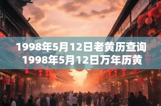 1998年5月12日老黄历查询 1998年5月12日万年历黄道吉日 1998年5月12日老黄历查询 1998年5月12日万年历黄道吉日