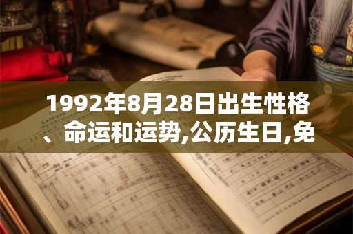 1992年8月28日出生性格、命运和运势,公历生日,免费算命