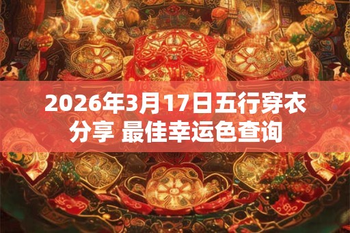 2026年3月17日五行穿衣分享 最佳幸运色查询 2026年3月17日五行穿衣分享 最佳幸运色查询
