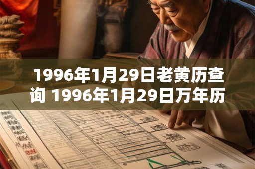 1996年1月29日老黄历查询 1996年1月29日万年历黄道吉日