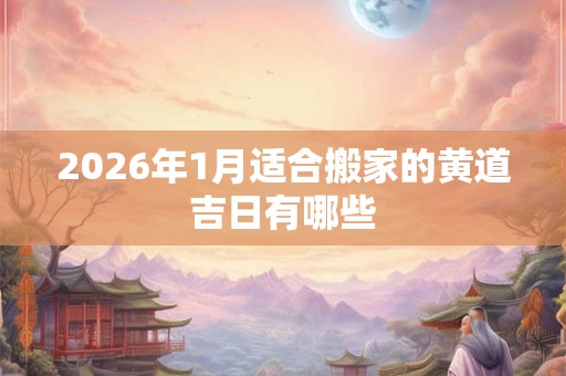 2026年1月适合搬家的黄道吉日有哪些