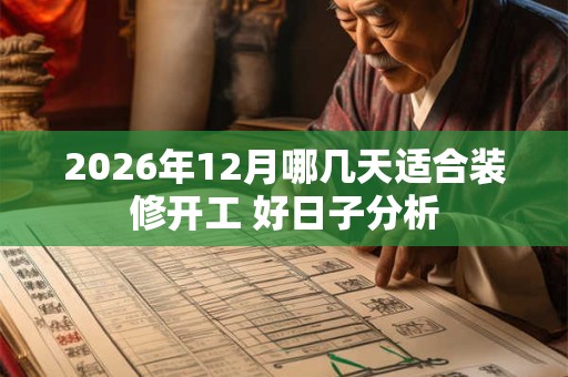2026年12月哪几天适合装修开工 好日子分析 2026年12月哪几天适合装修开工 好日子分析