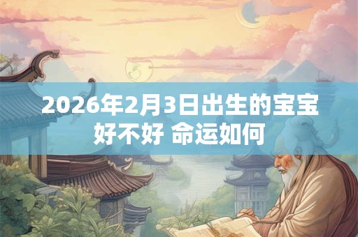 2026年2月3日出生的宝宝好不好 命运如何