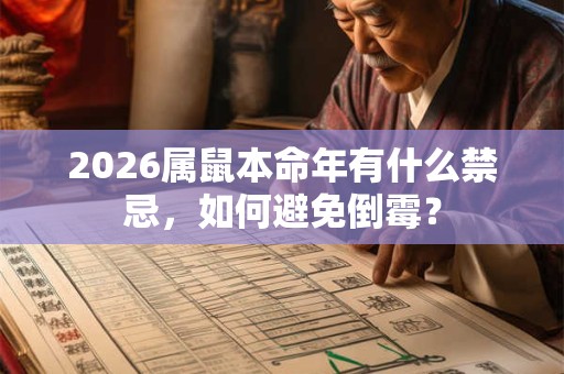 2026属鼠本命年有什么禁忌,如何避免倒霉? 2026属鼠本命年有什么禁忌,如何避免倒霉?
