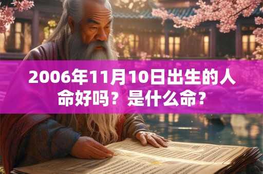 2006年11月10日出生的人命好吗?是什么命? 2006年11月10日出生的人命好吗?是什么命?