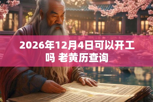 2026年12月4日可以开工吗 老黄历查询 2026年12月4日可以开工吗 老黄历查询